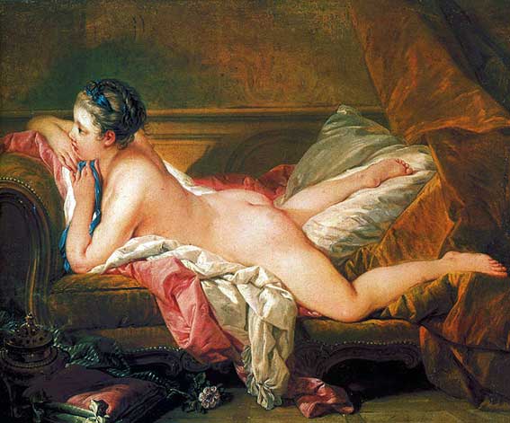 картинка №25  толстая пышечка лежит на животе в кровати выставив голую попку, живопись эротика