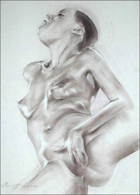 картинка №30  торс онанирующей женщины, живопись эротика