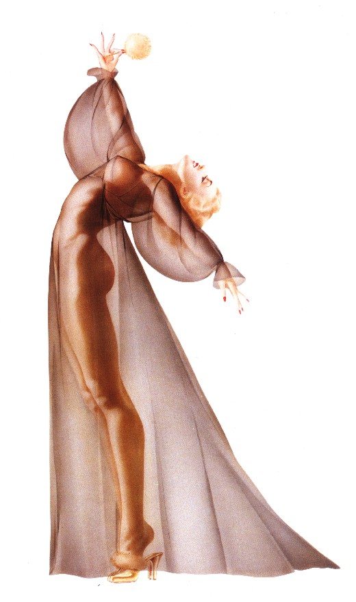 картинка №46  голая девушка в прозрачном платье, живопись эротика