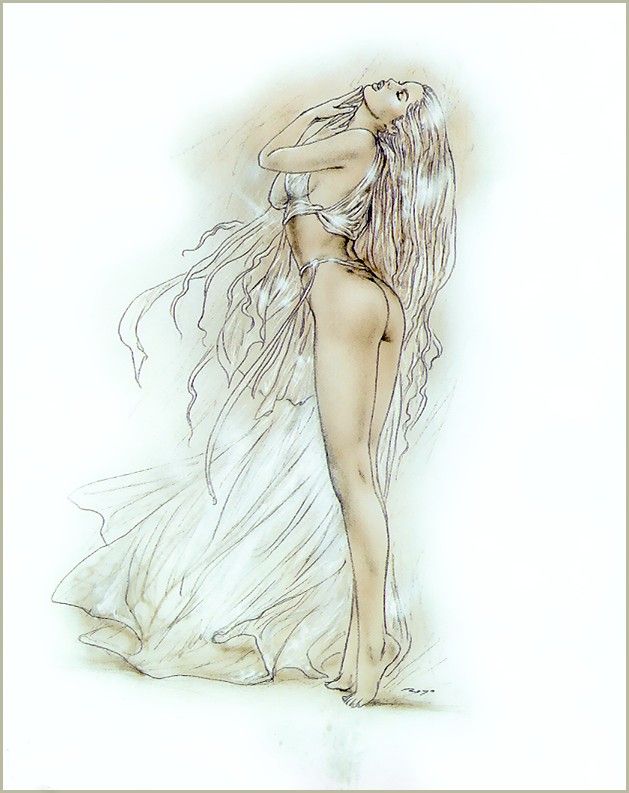 картинка №59  голая девушка на ветру. графика, живопись эротика