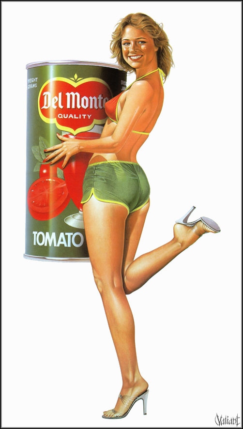 картинка №65  пинап. реклама томатной пасты, живопись эротика
