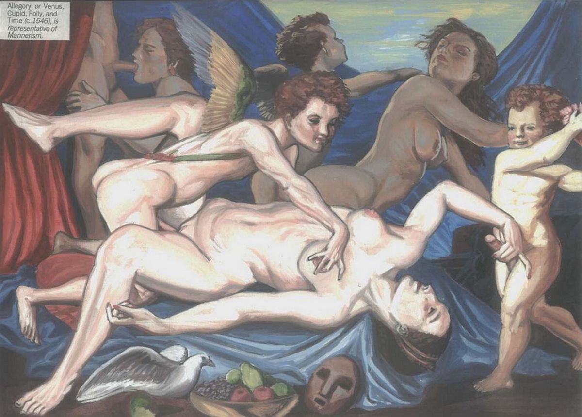 секс Венеры с Купидоном  на старинной картине, картинка №100