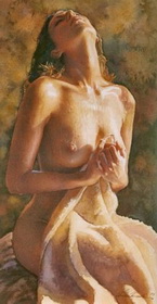 девушка подставляющая лицо под льющуюся сперму, эротическая живопись 003
