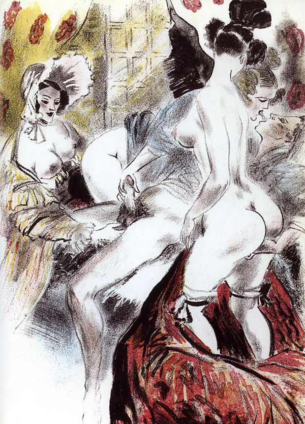 три дамы из высшего света трахаются с молодым мужчиной, картинка эротической живописи