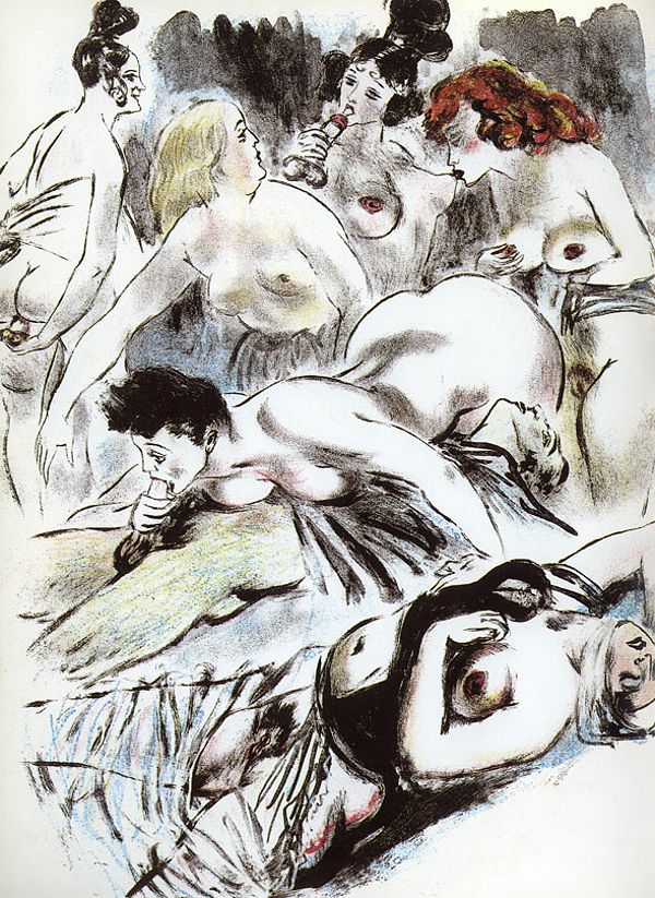оргия четырех голых толстых теток с одним мужчиной, картинка эротической живописи