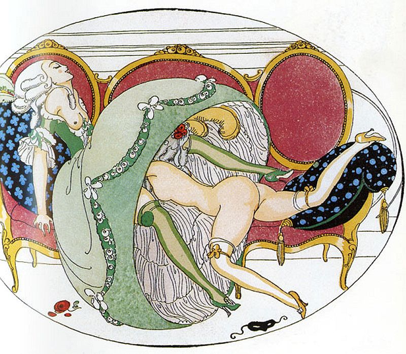 лесбийские игры аристократок, картинка эротической живописи