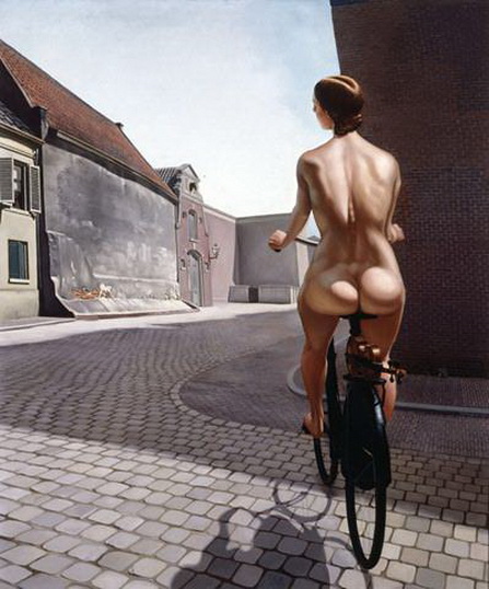 велосипедистка, картинка с эротическим рисунком