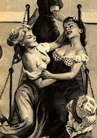 женские разборки, картинка с эротическим рисунком