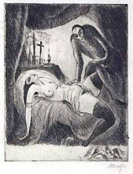 некрофилия, картинка с эротическим рисунком