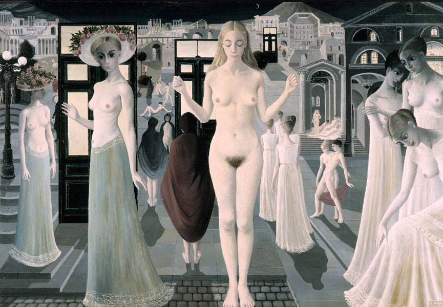 Шляпки голых девушках в странном городе, картинка секса в живописи и рисунках