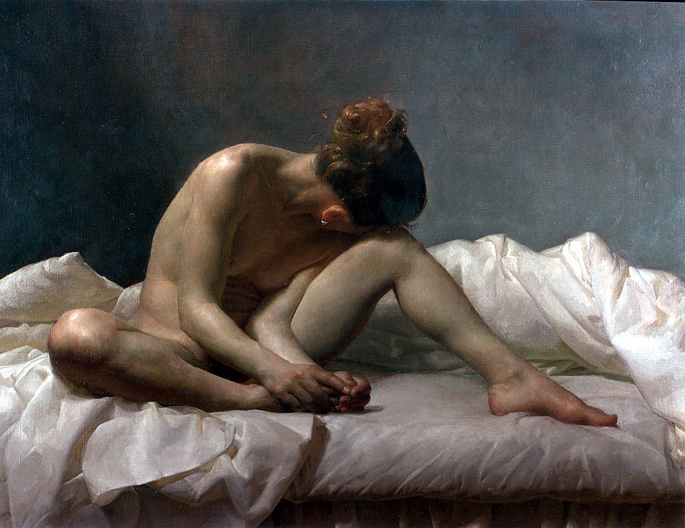 голая женщина на кровати после секса, картинка секса в живописи и рисунках
