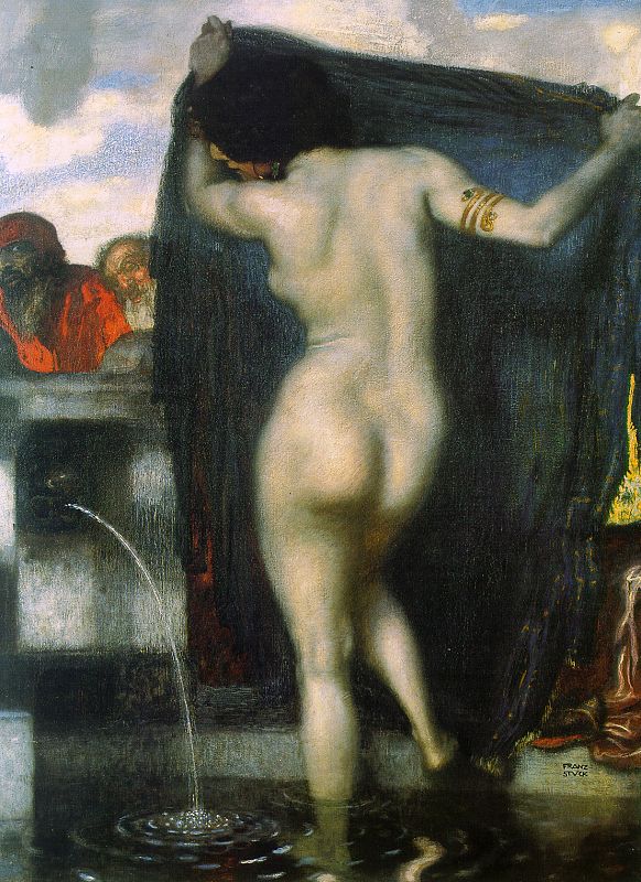 Старцы подглядывающие за купающейся Марией, картинка секса в живописи и рисунках