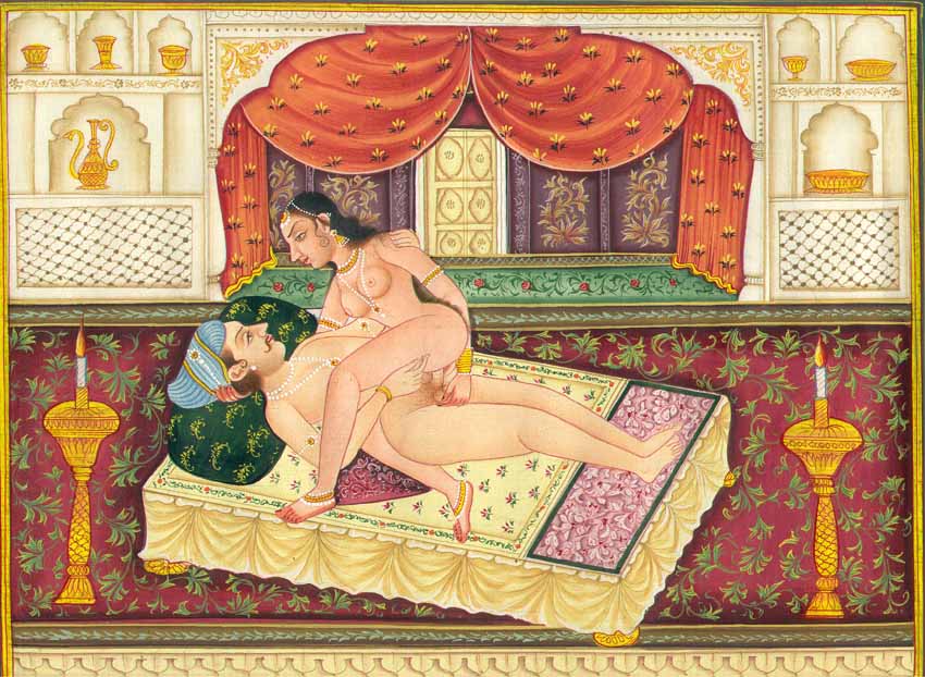 индийский секс в позе наездницы, эротическая гравюра
