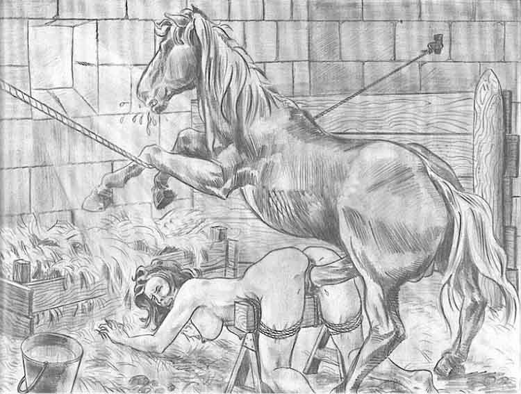 рисунок секса женщины с конем