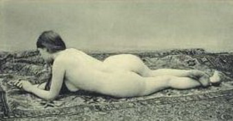 Ретро секс. красивая девушка с толстой голой попой на ковре, американское ретро порно фото