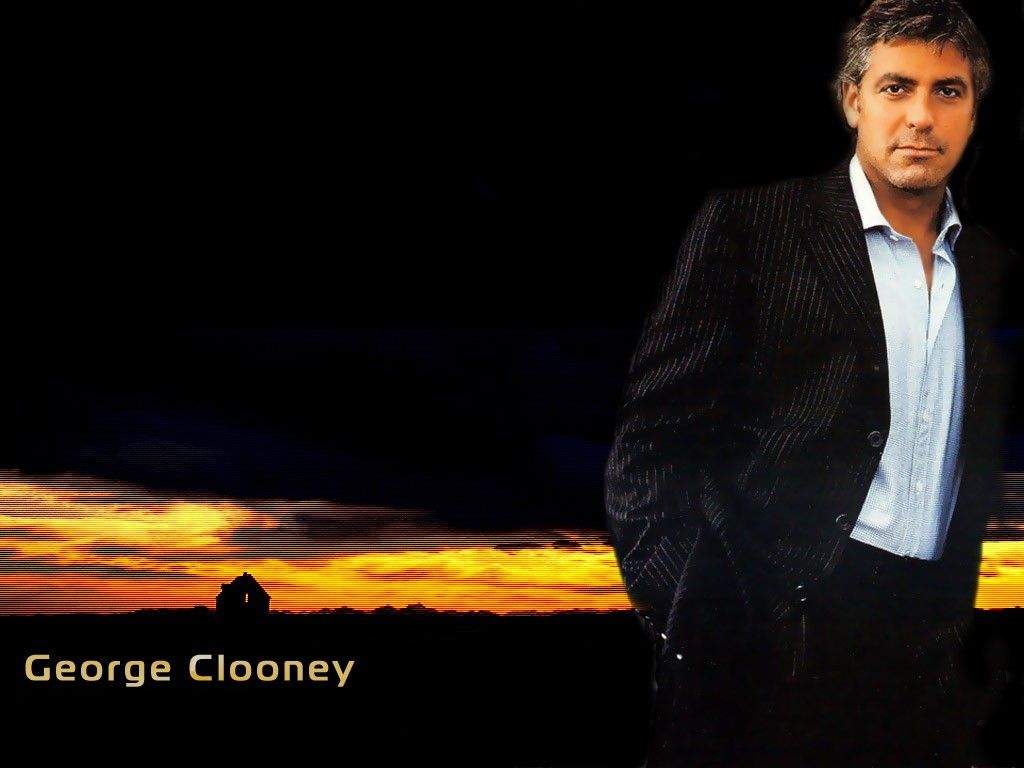 Джорж Клуни на фоне заката, фото красивого мужчины
