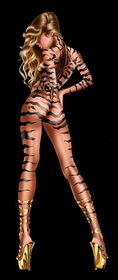 голая девушка с тигриной раскраской эротика рисунок 04