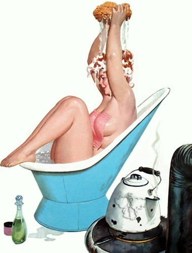 сидячая ванна. сидячие ванны были довольно популярны, прикольное фото с эротикой