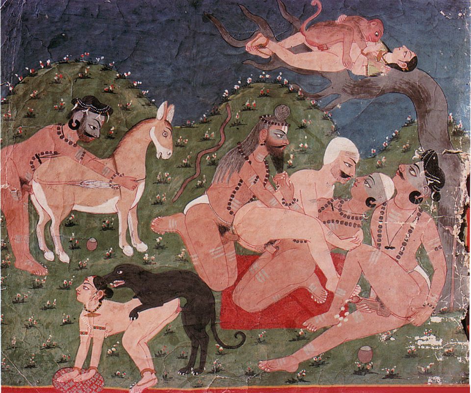 секс с животными на древней индийской картине